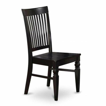 EAST WEST FURNITURE Weston Dining Chair with Wood Seat in Black Finish WEC-BLK-W